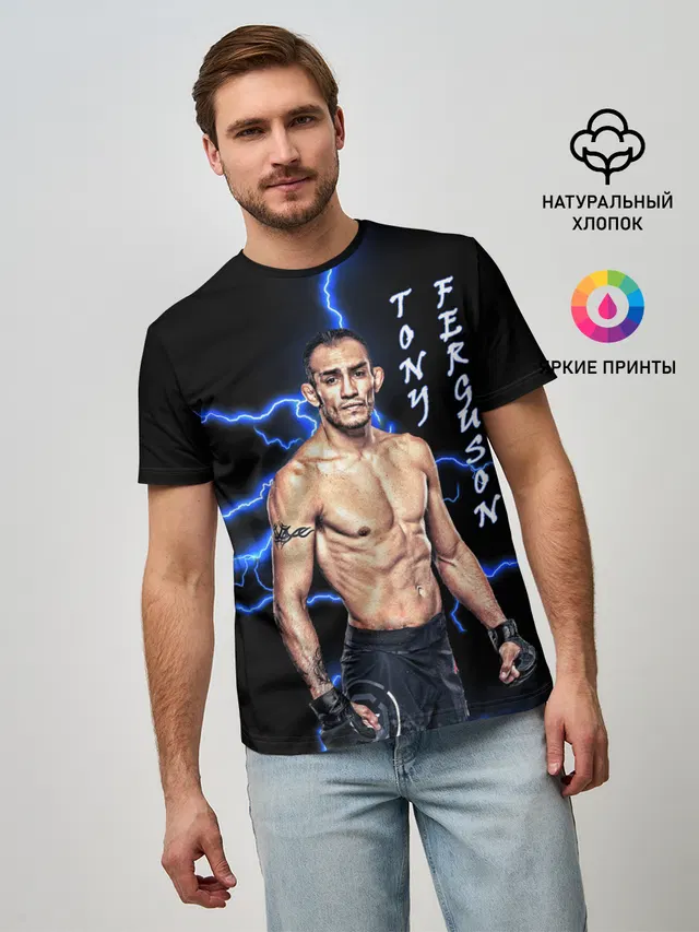 Мужская базовая футболка с принтом «MMA — TONY FERGUSON»