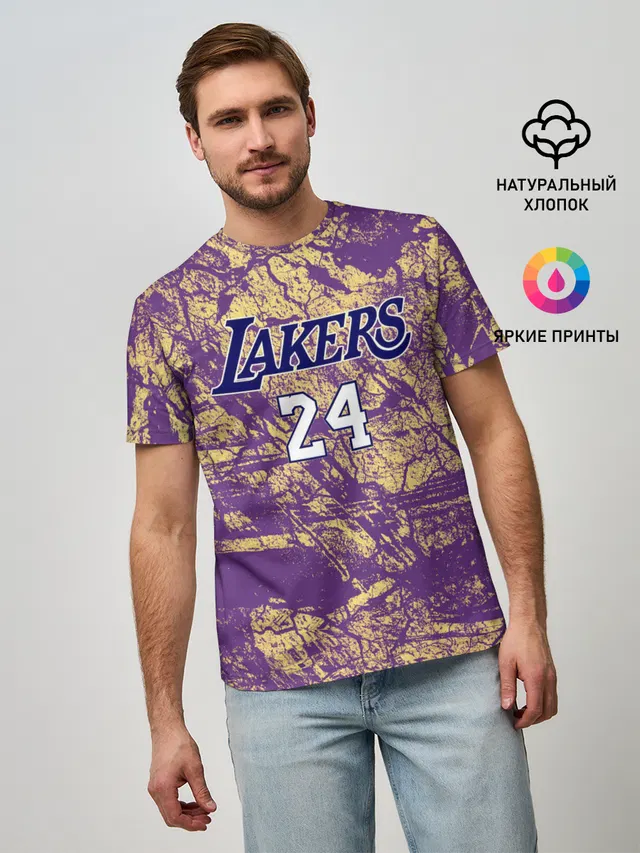 Мужская базовая футболка с принтом «Лейкерс — Kobe Bryant»