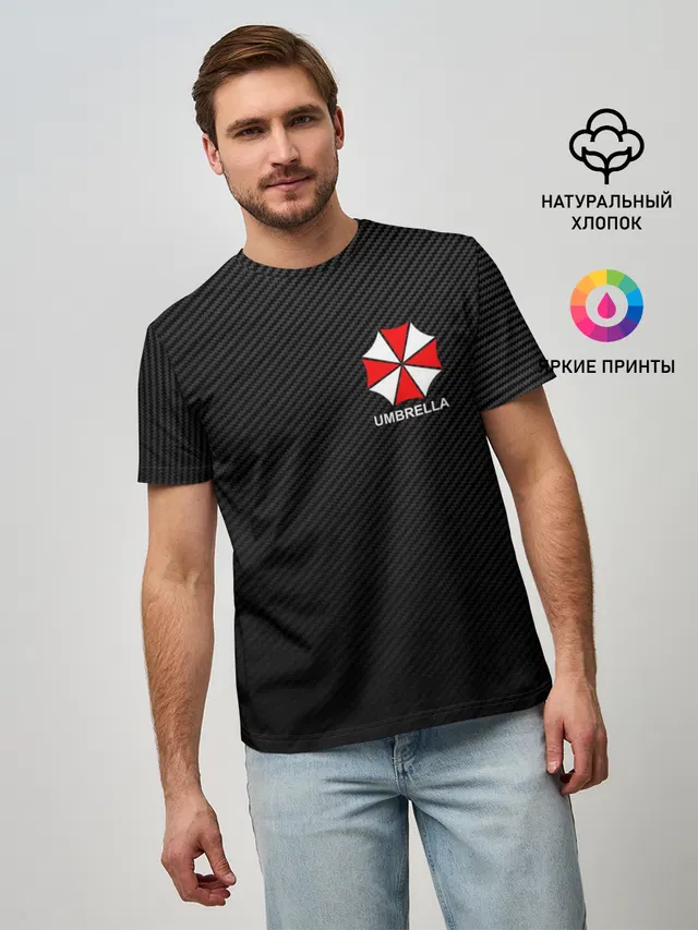 Мужская базовая футболка с принтом «Umbrella Corp Амбрелла Корп»