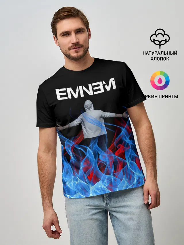 Мужская базовая футболка с принтом «Eminem»