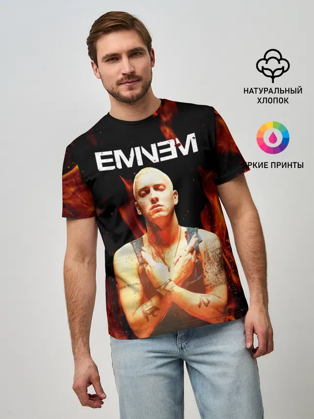 Мужская базовая футболка с принтом «Eminem»