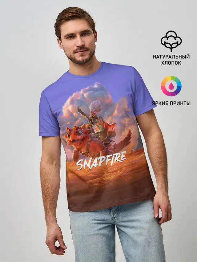 Мужская базовая футболка с принтом «Snapfire»