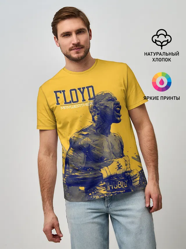 Мужская базовая футболка с принтом «Бокс — Floyd»