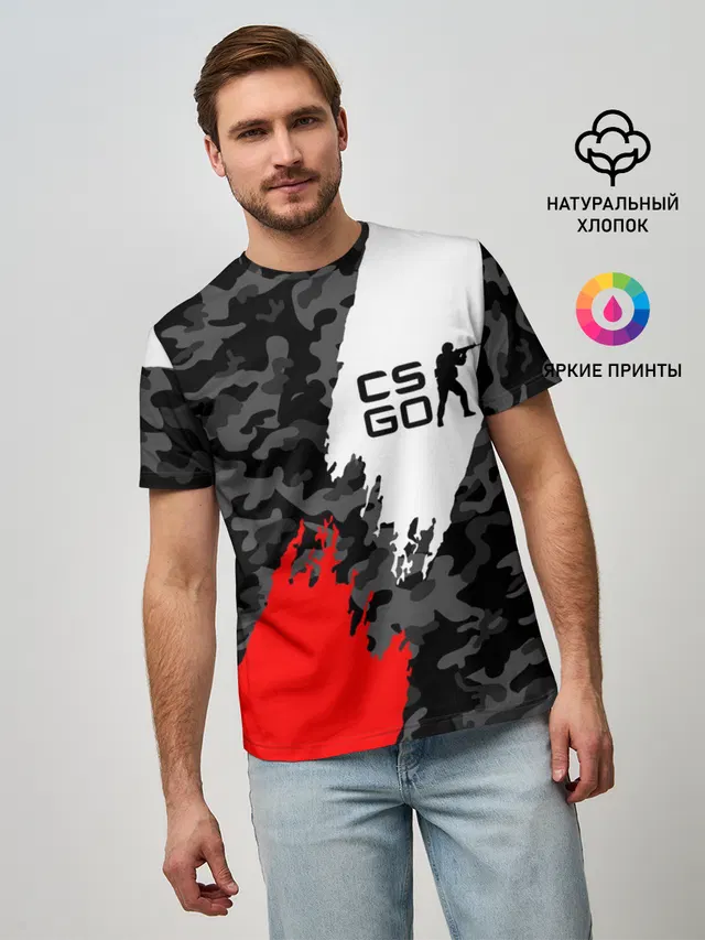 Мужская базовая футболка с принтом «Counter-Strike — CS GO»