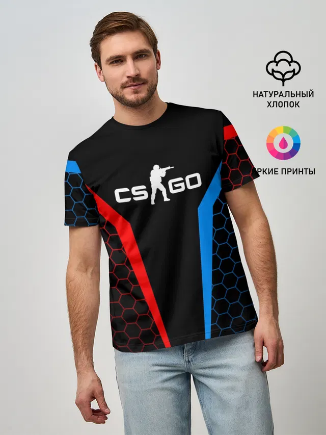 Мужская базовая футболка с принтом «Counter-Strike — CS GO»