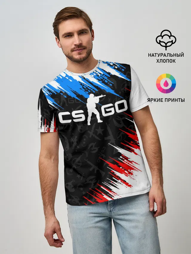 Мужская базовая футболка с принтом «Counter-Strike — CS GO»