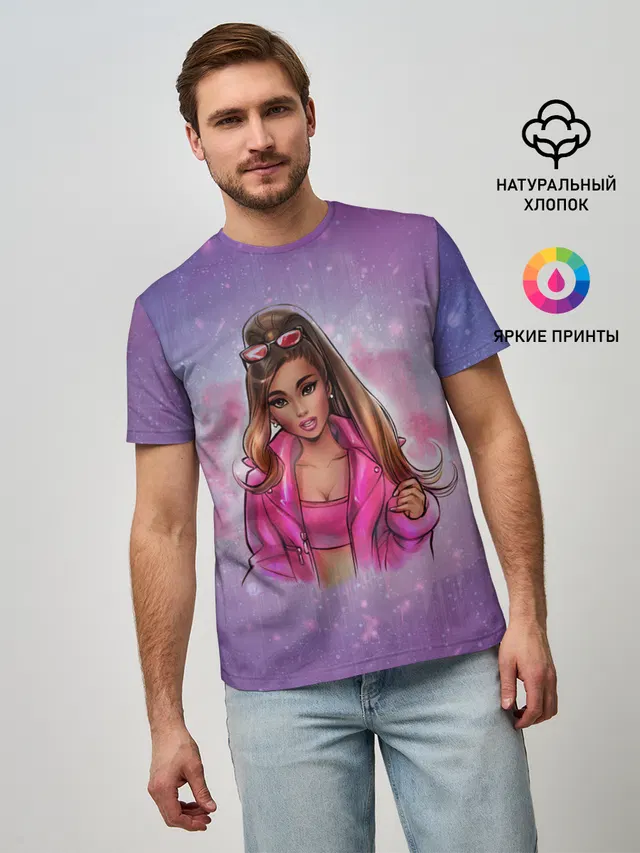 Мужская базовая футболка с принтом «Ариана Гранде — Ariana Grande»
