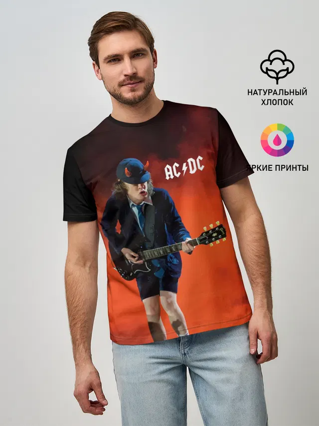 Мужская базовая футболка с принтом «Rock music»