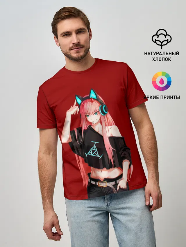 Мужская базовая футболка с принтом «Anime lets play»