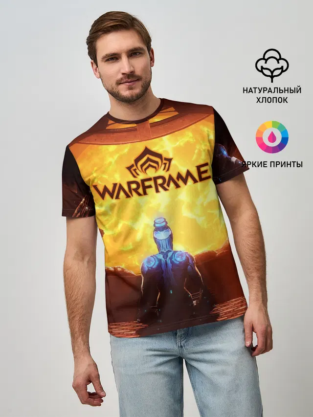 Мужская базовая футболка с принтом «Warframe»