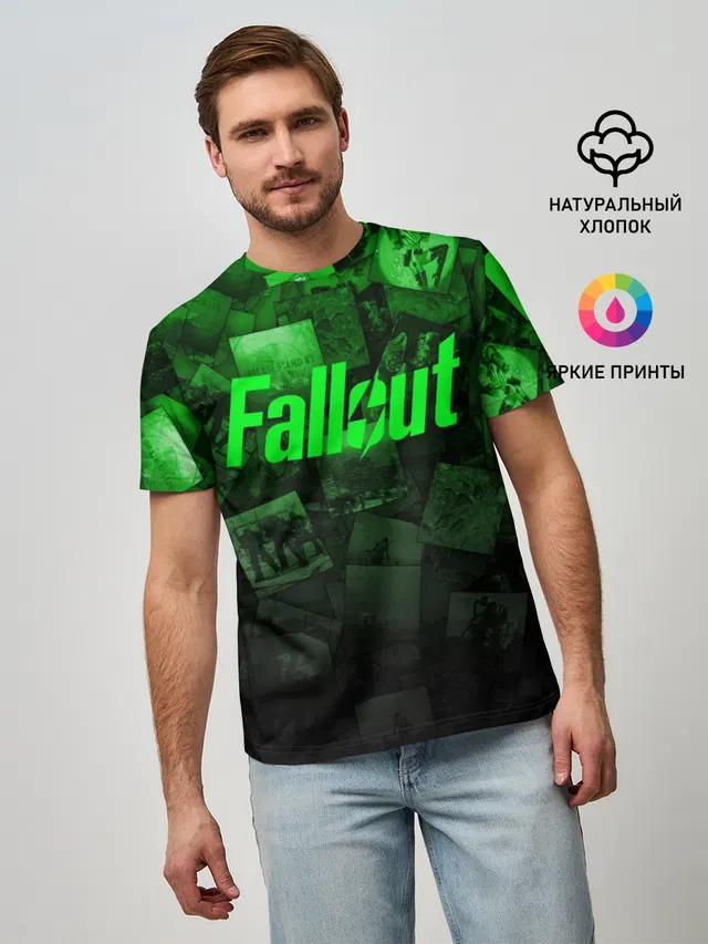 Мужская базовая футболка с принтом «Vault Boy»