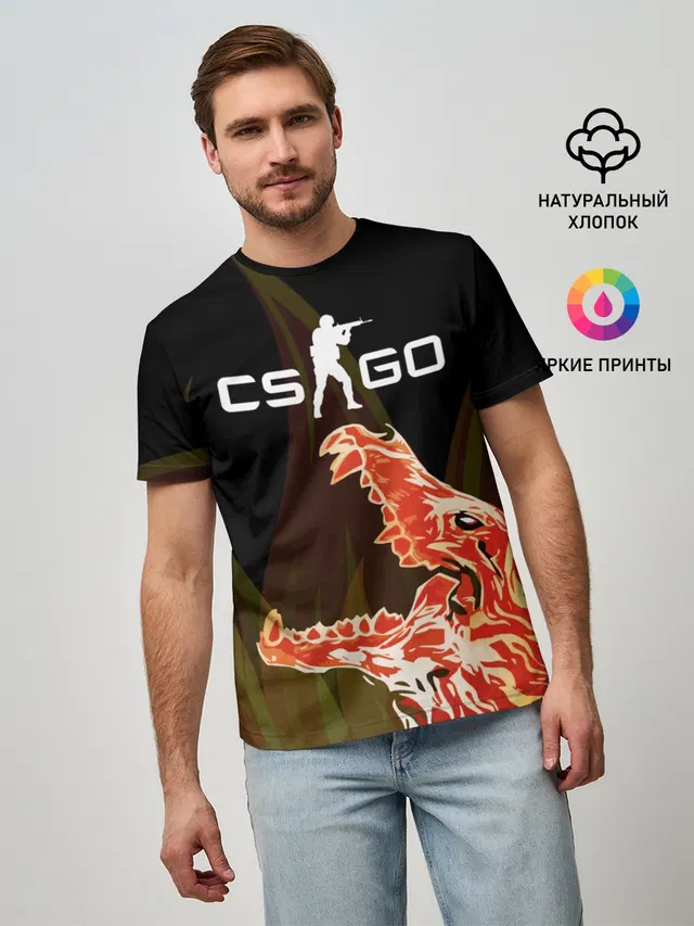 Мужская базовая футболка с принтом «Counter-Strike — CS:GO - Howl»