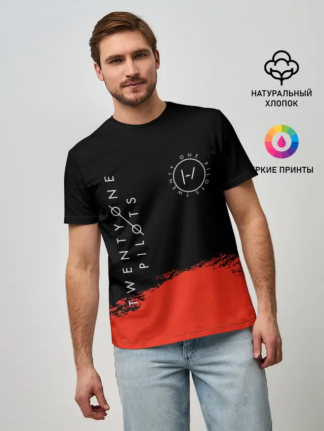 Мужская базовая футболка с принтом «logo»