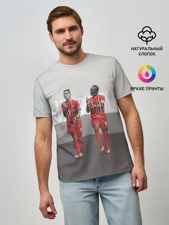 Мужская базовая футболка с принтом «Liverpool»