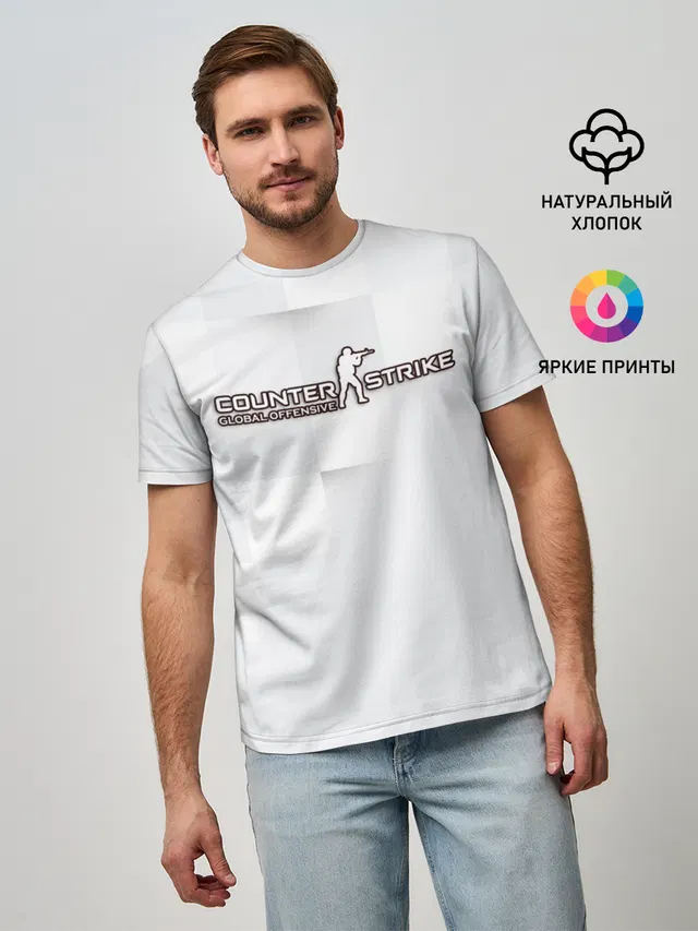 Мужская базовая футболка с принтом «Counter-Strike»