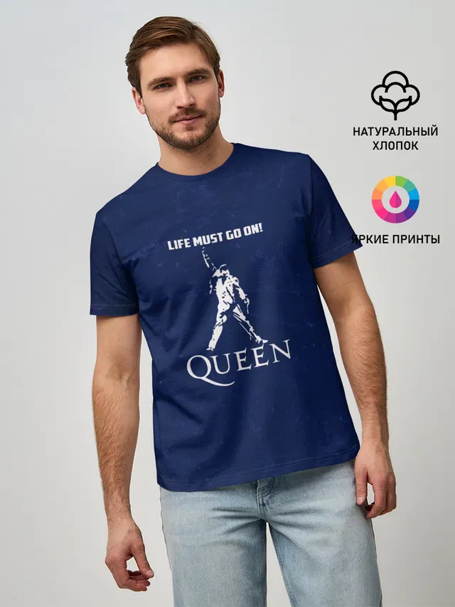 Мужская базовая футболка с принтом «Freddie Mercury»