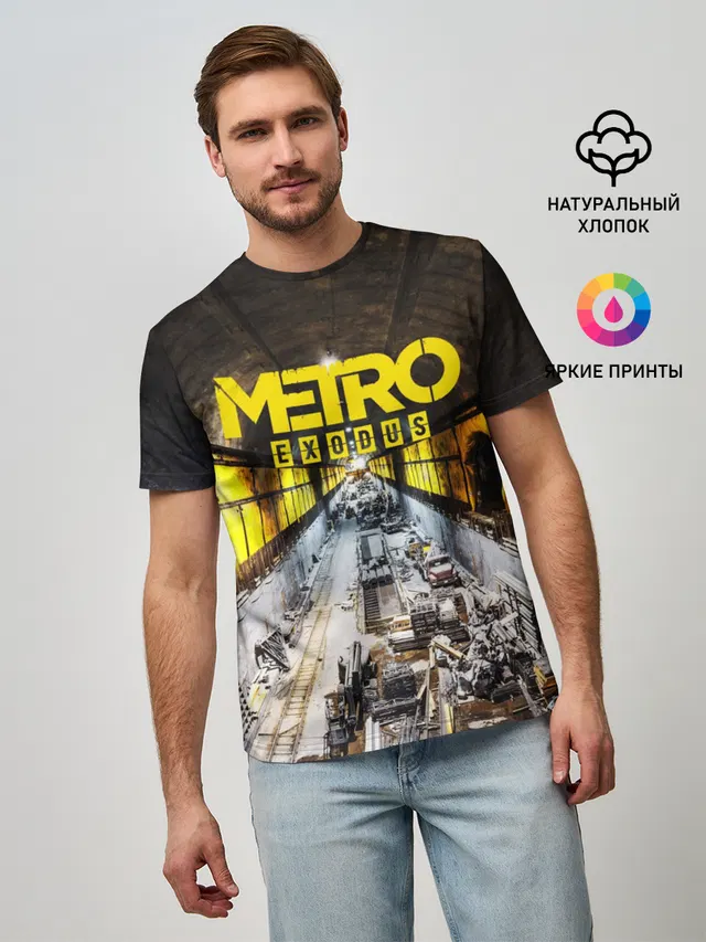 Мужская базовая футболка с принтом «Metro Exodus Exclusive»