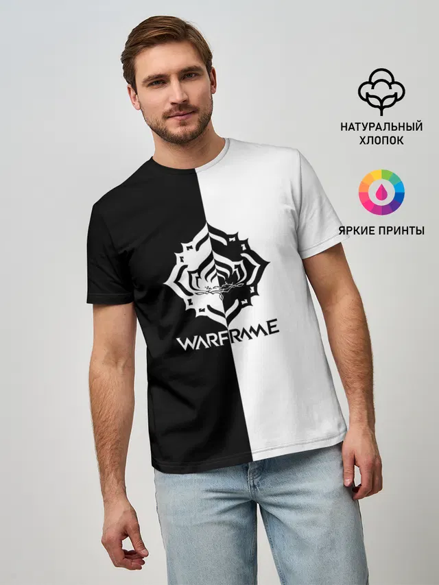 Мужская базовая футболка с принтом «Warframe»