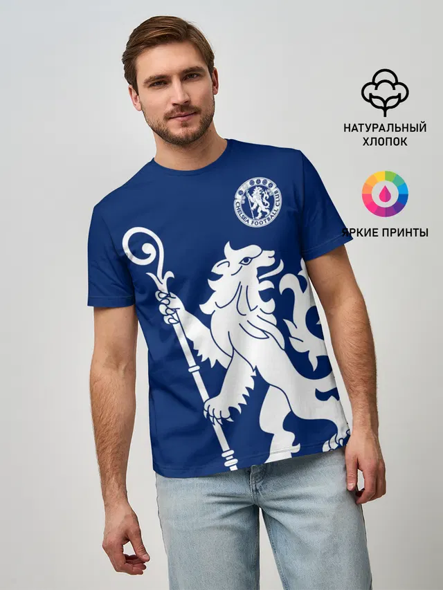 Мужская базовая футболка с принтом «Lion rampant»