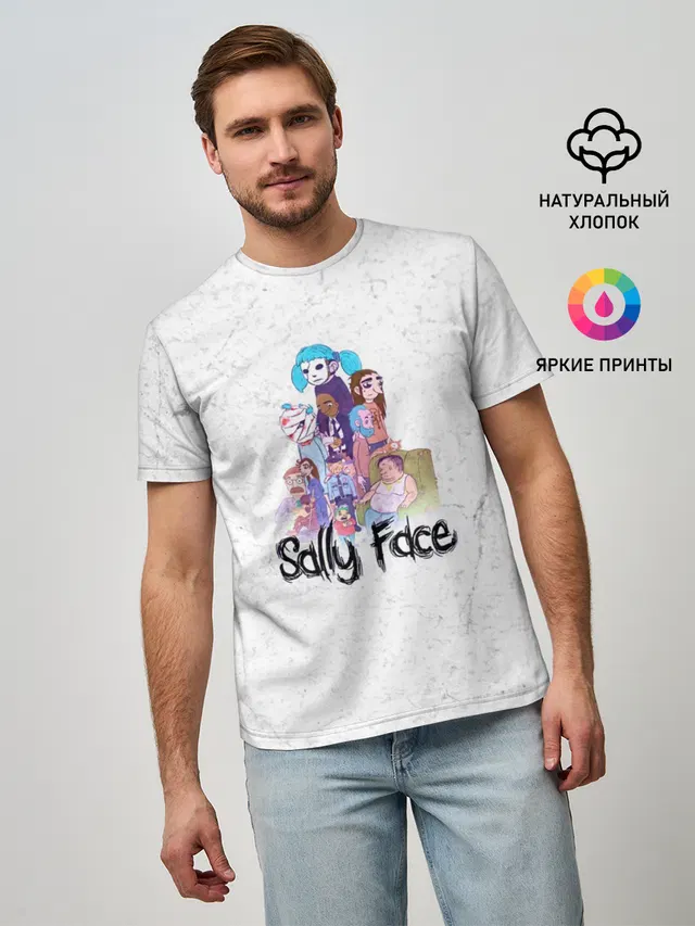Мужская базовая футболка с принтом «Sally Face»