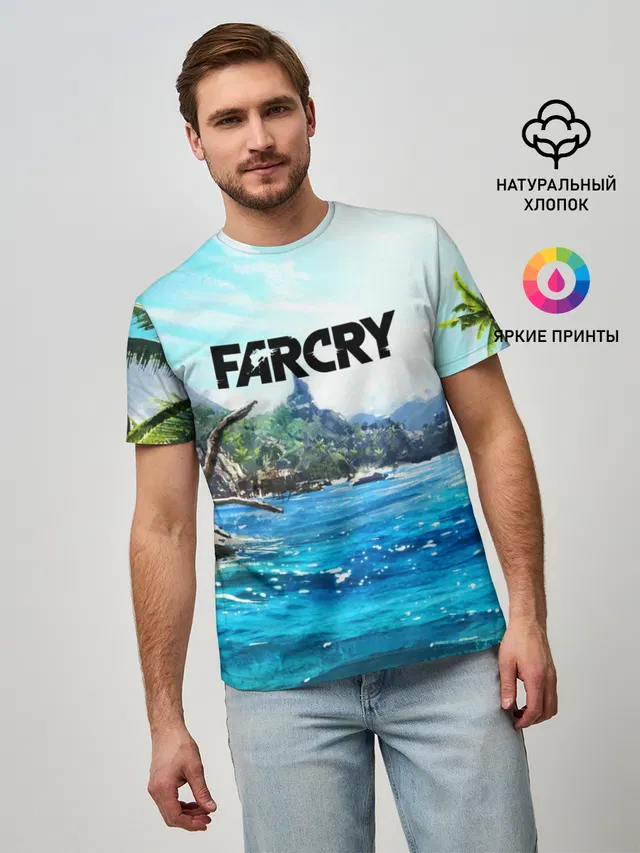 Мужская базовая футболка с принтом «Far Cry»