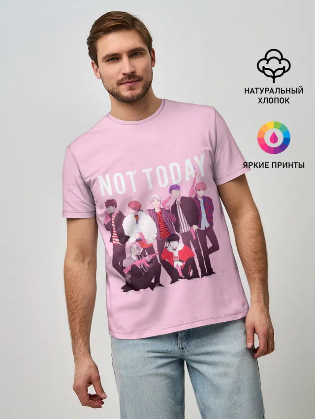 Мужская базовая футболка с принтом «BTS»