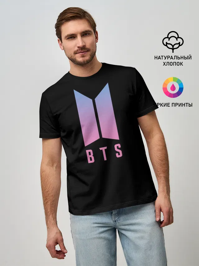 Мужская базовая футболка с принтом «BTS — BTS Suga»