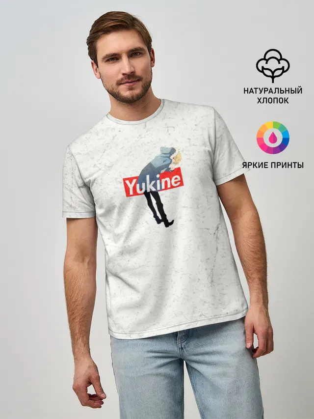 Мужская базовая футболка с принтом «Yukine»