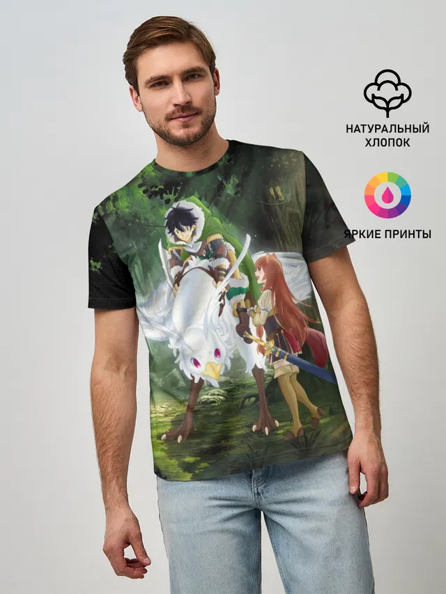 Мужская базовая футболка с принтом «The Rising of the Shield Hero»