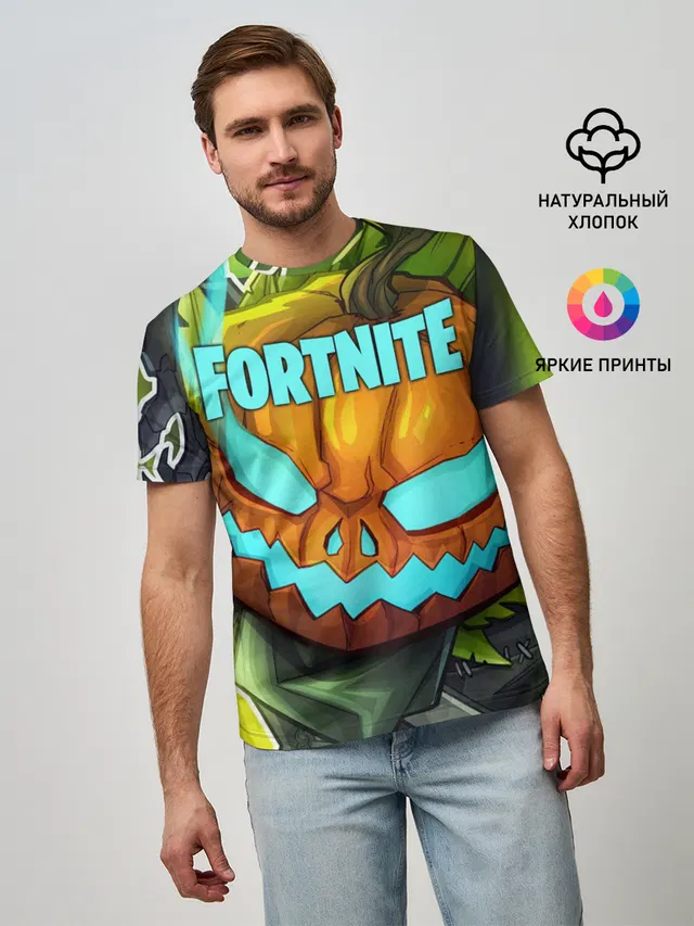 Мужская базовая футболка с принтом «Фортнайт — Fortnite Save the World»