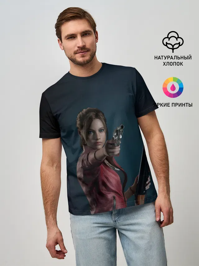 Мужская базовая футболка с принтом «Claire Redfield»