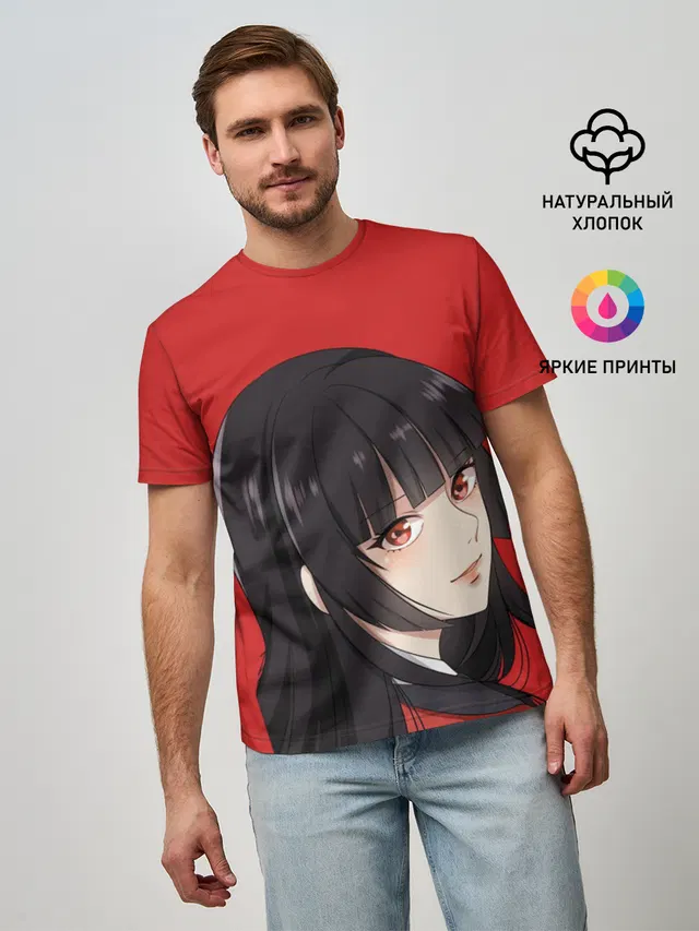 Мужская базовая футболка с принтом «Kakegurui Red»