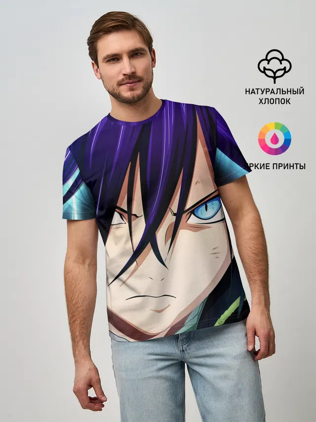 Мужская базовая футболка с принтом «Yato from Noragami»