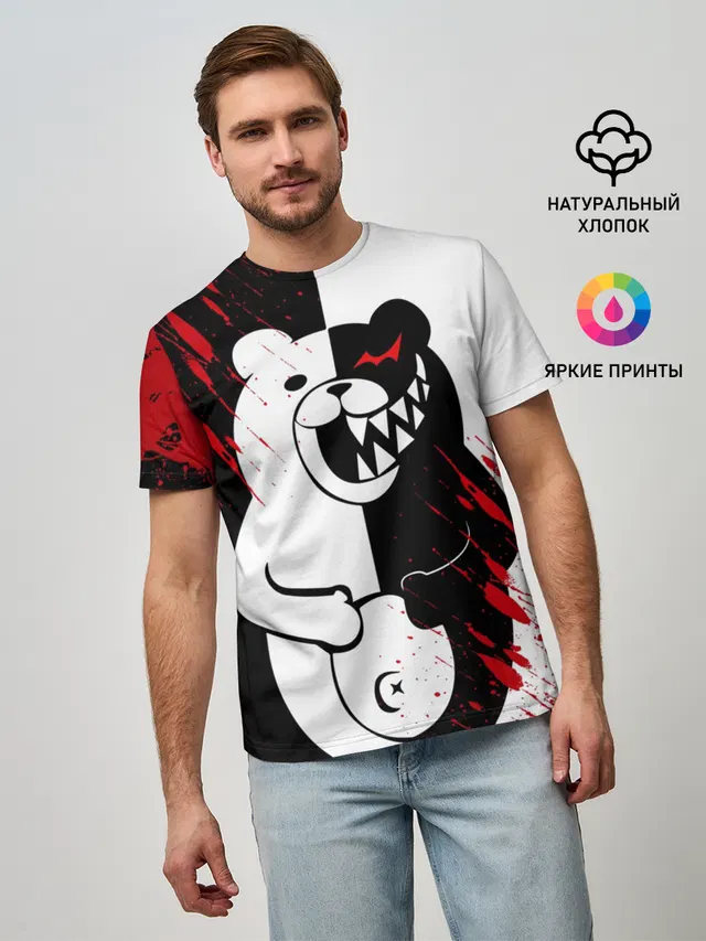 Мужская базовая футболка с принтом «Monokuma вторая сущность»
