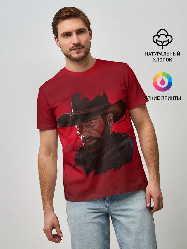 Мужская базовая футболка с принтом «Arthur Morgan»
