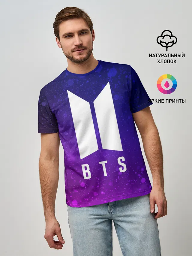Мужская базовая футболка с принтом «BTS — BTS YOURSELF»