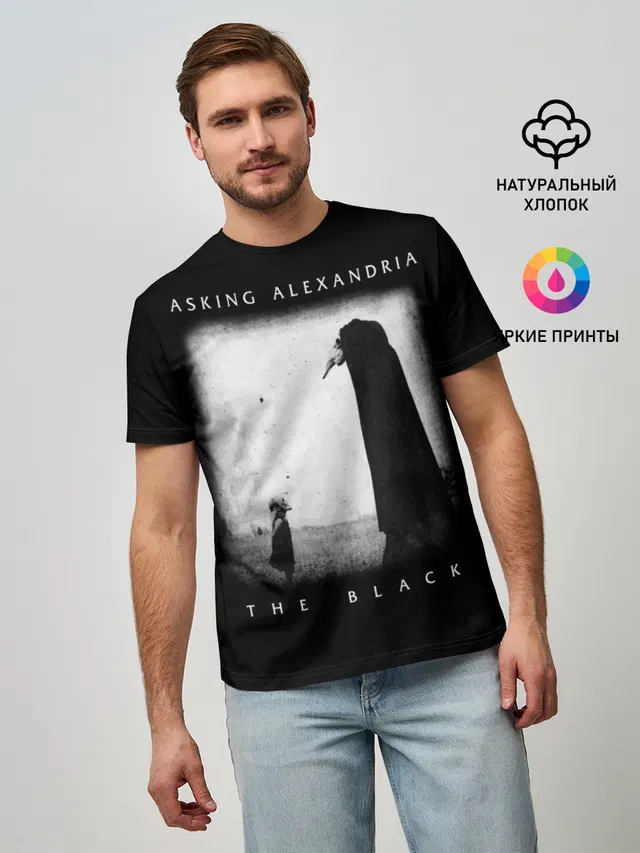 Мужская базовая футболка с принтом «Asking Alexandria»