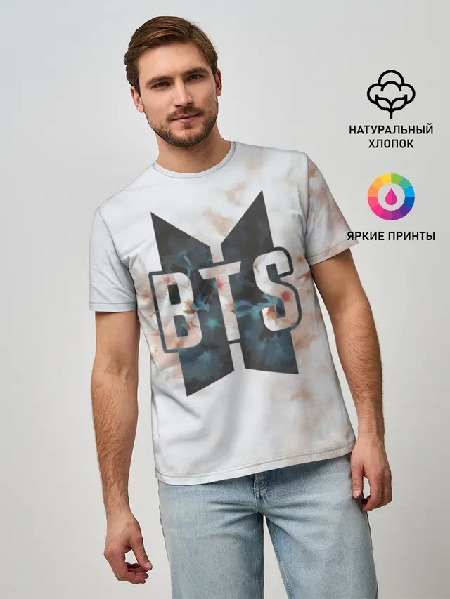 Мужская базовая футболка с принтом «BTS — BTS SAKURA»