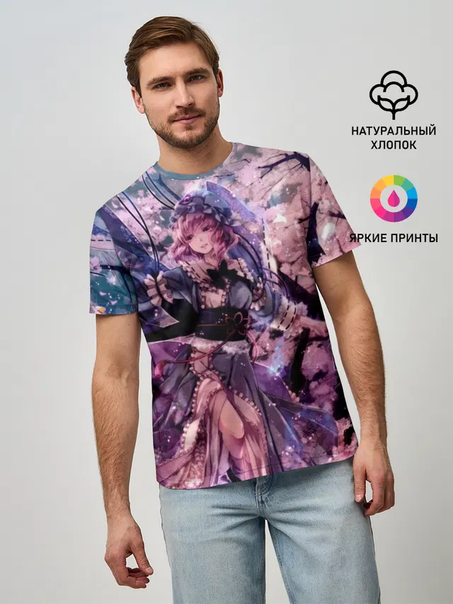 Мужская базовая футболка с принтом «Anime Girl tree»