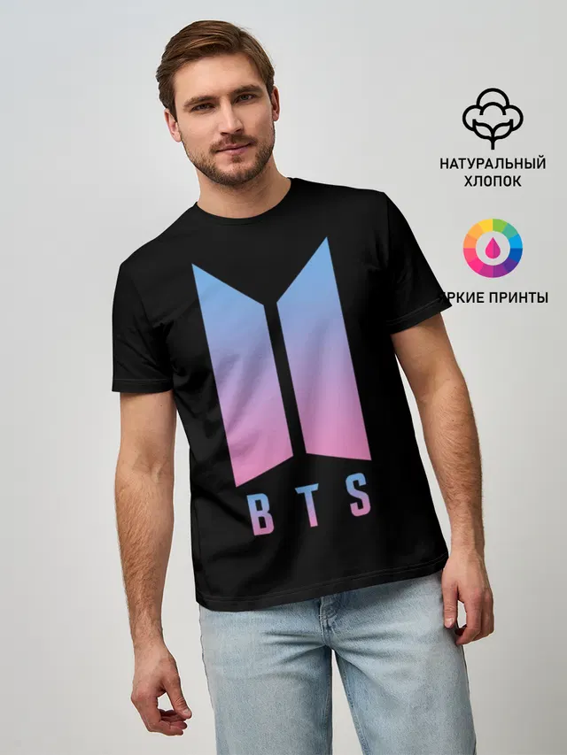 Мужская базовая футболка с принтом «BTS — BTS LOVE YOURSELF»
