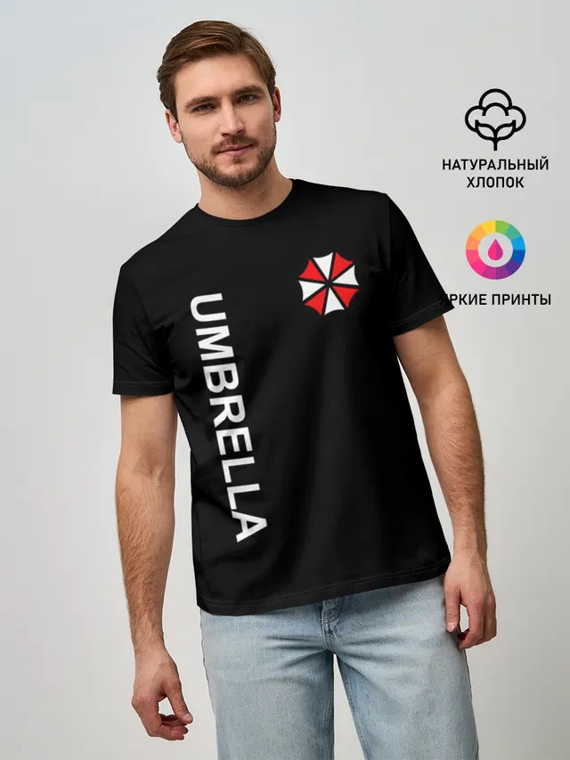 Мужская базовая футболка с принтом «Umbrella Corp»