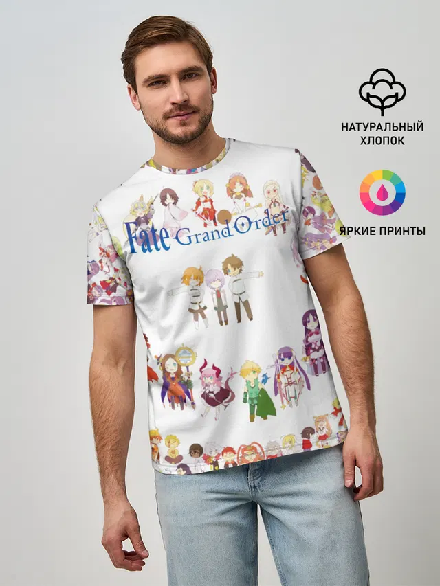 Мужская базовая футболка с принтом «FGO»