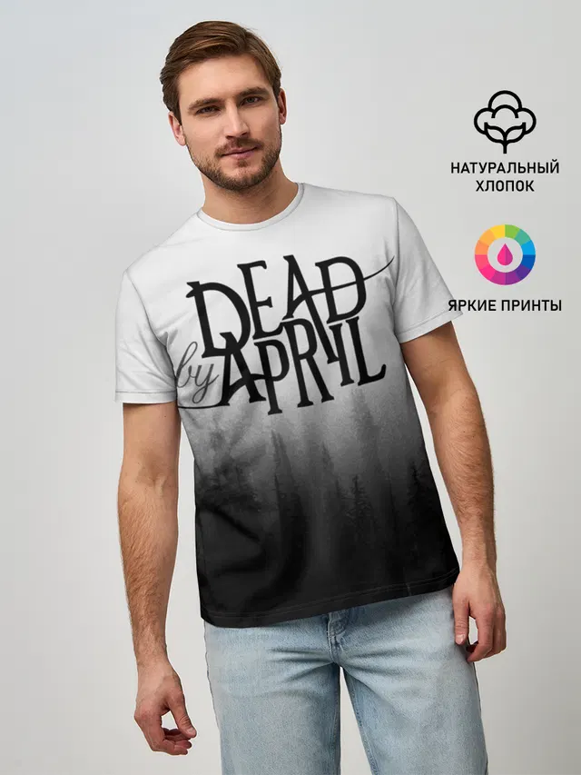 Мужская базовая футболка с принтом «Dead by April»