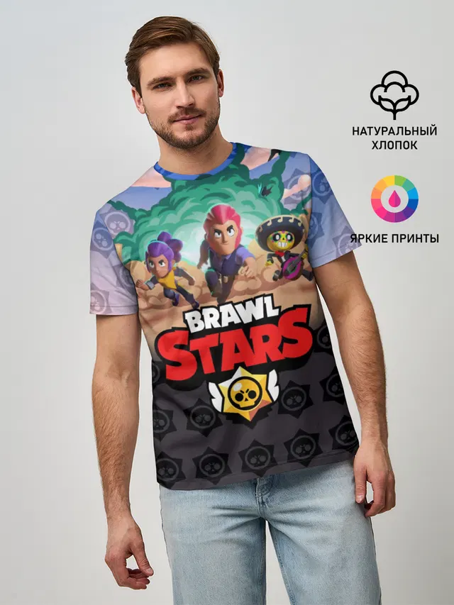 Мужская базовая футболка с принтом «Brawl Stars»