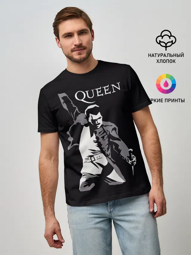 Мужская базовая футболка с принтом «Queen»