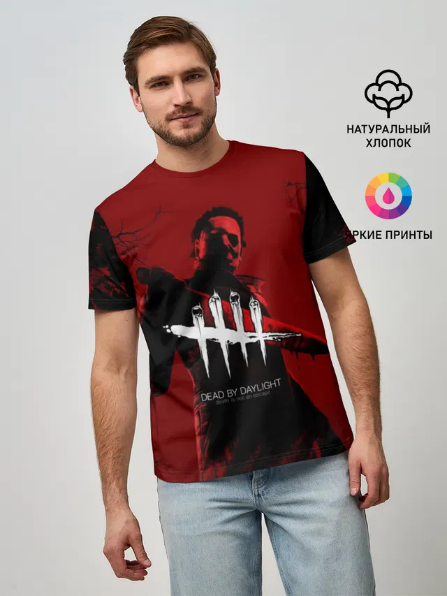 Мужская базовая футболка с принтом «Dead by Daylight»