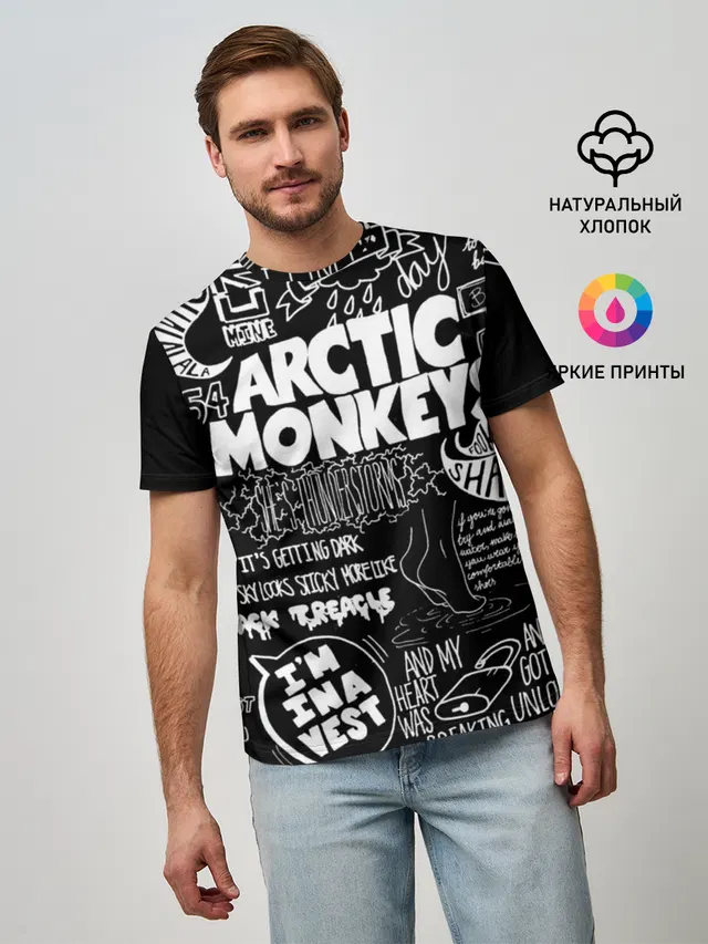 Мужская базовая футболка с принтом «Arctic Monkeys»