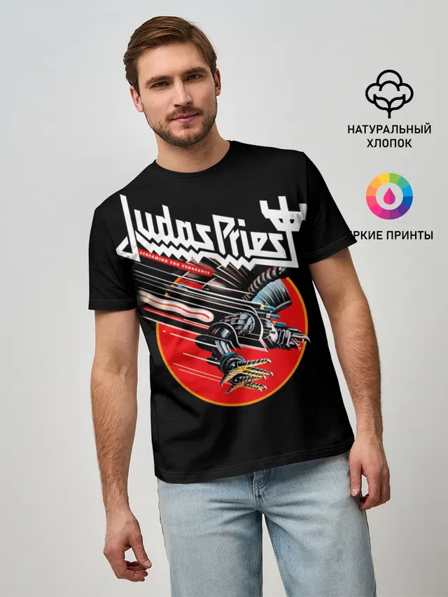 Мужская базовая футболка с принтом «Screaming for Vengeance»