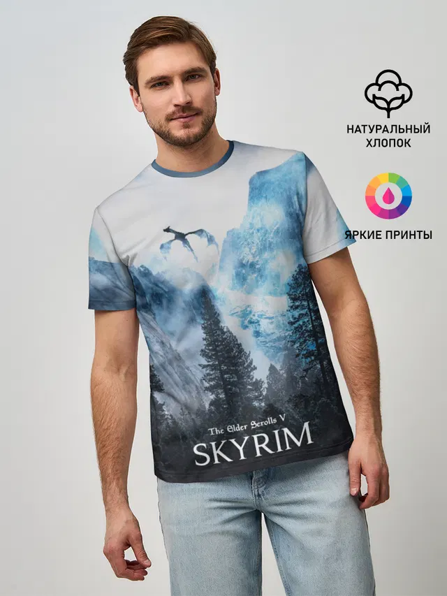 Мужская базовая футболка с принтом «The Elder Scrolls — Skyrim»