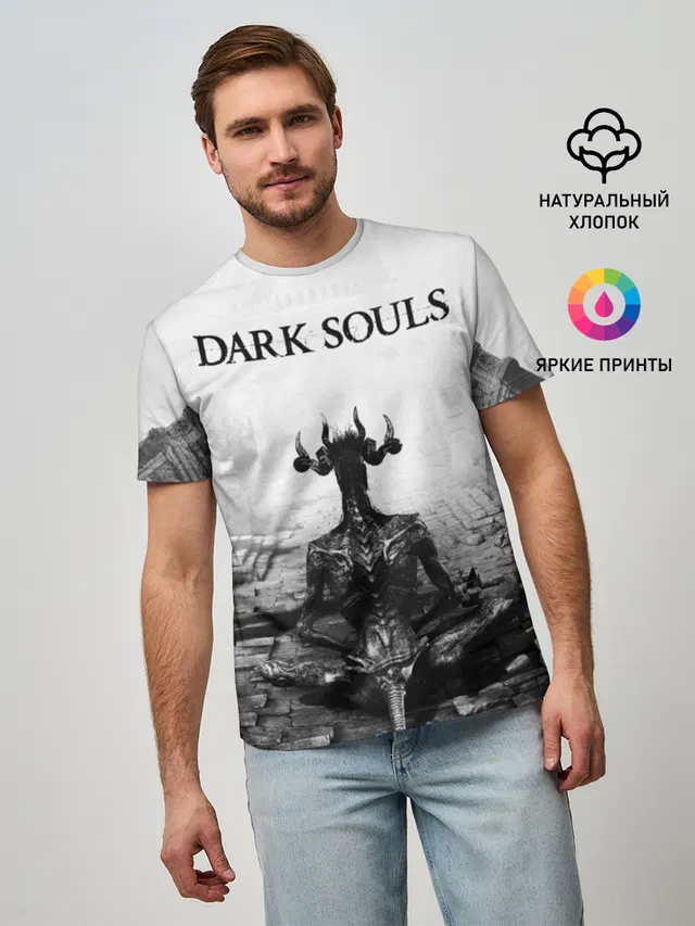 Мужская базовая футболка с принтом «Anor Londo»